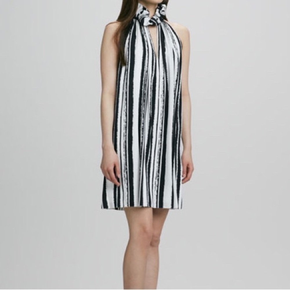 RACHEL ZOE Muse Striped Ruffle Halter Dress - Picture 3 of 9